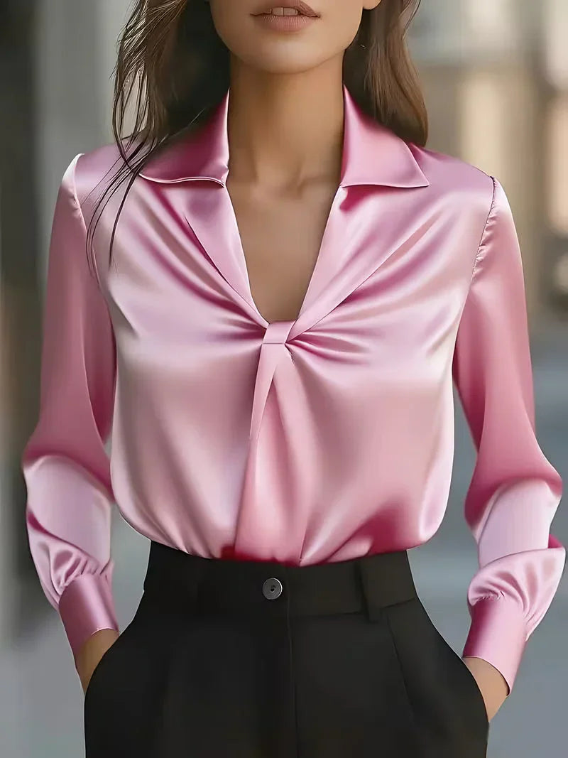 Keira - Luxurious Draped Silk Blouse