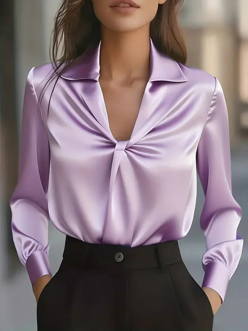 Keira - Luxurious Draped Silk Blouse