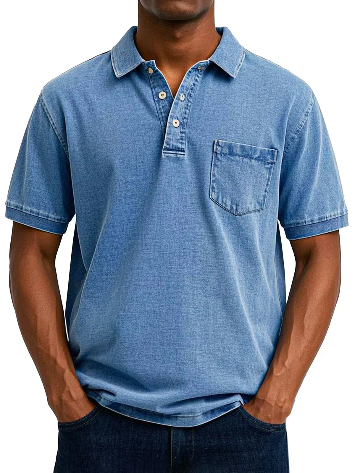 Antonio - Retro Polo z Prémiového Ľahkého Denimu
