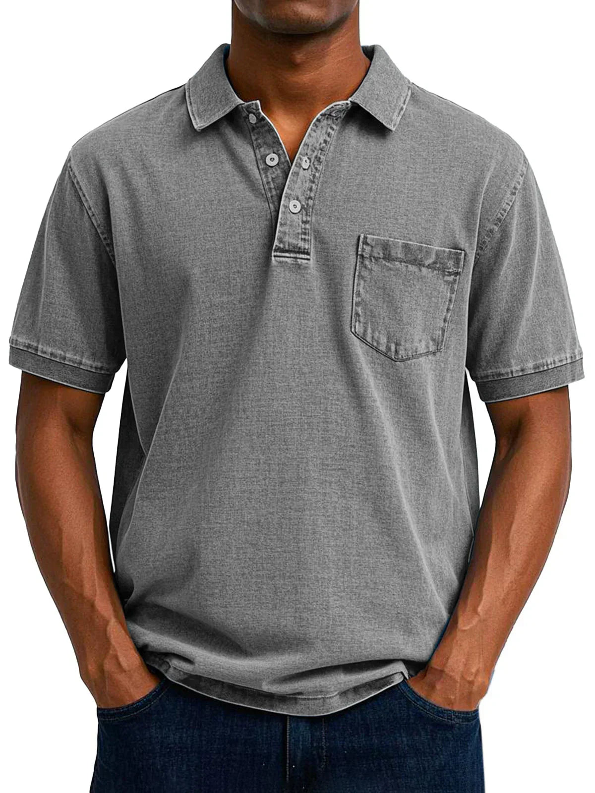 Antonio - Retro Polo z Prémiového Ľahkého Denimu