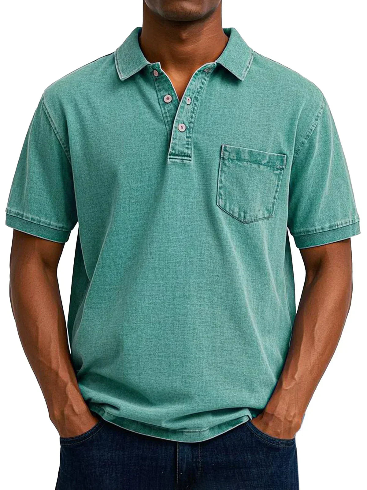 Antonio - Retro Polo z Prémiového Ľahkého Denimu