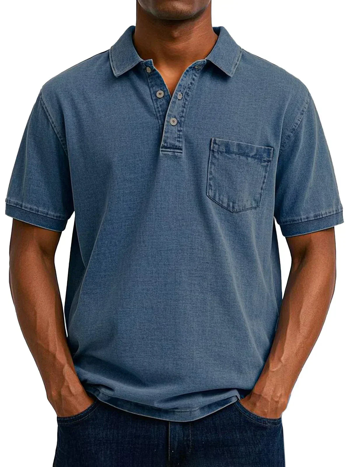 Antonio - Retro Polo z Prémiového Ľahkého Denimu