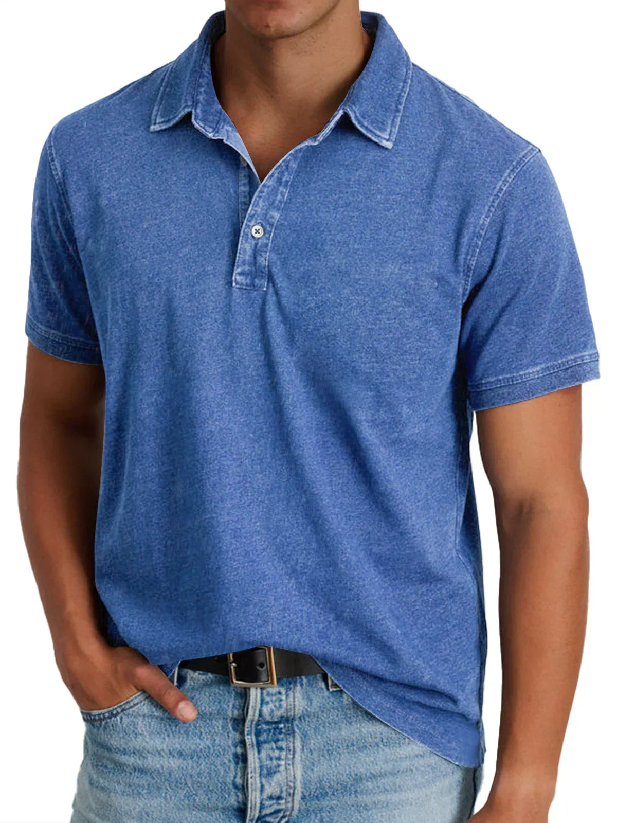 Blaise - Premium Let Denim Kvalitets Poloshirt