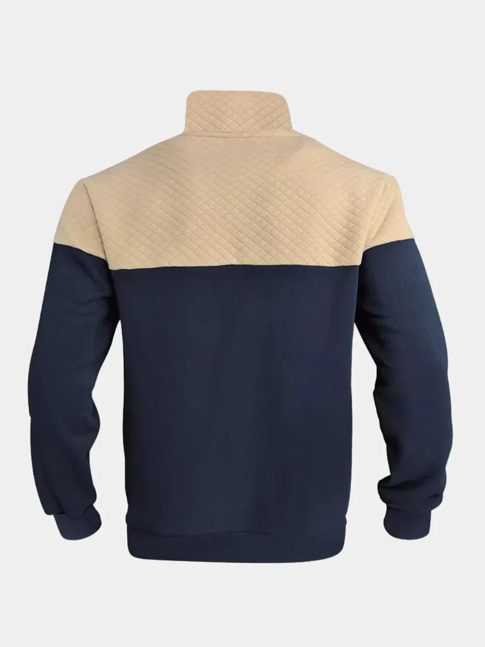 Théodore - Sweat en Coton Bicolore à Col Zippé