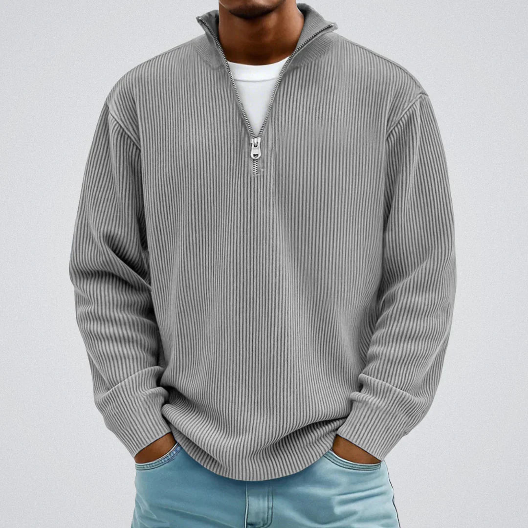 Gawain - Ribbed Sweater with Camine Collar