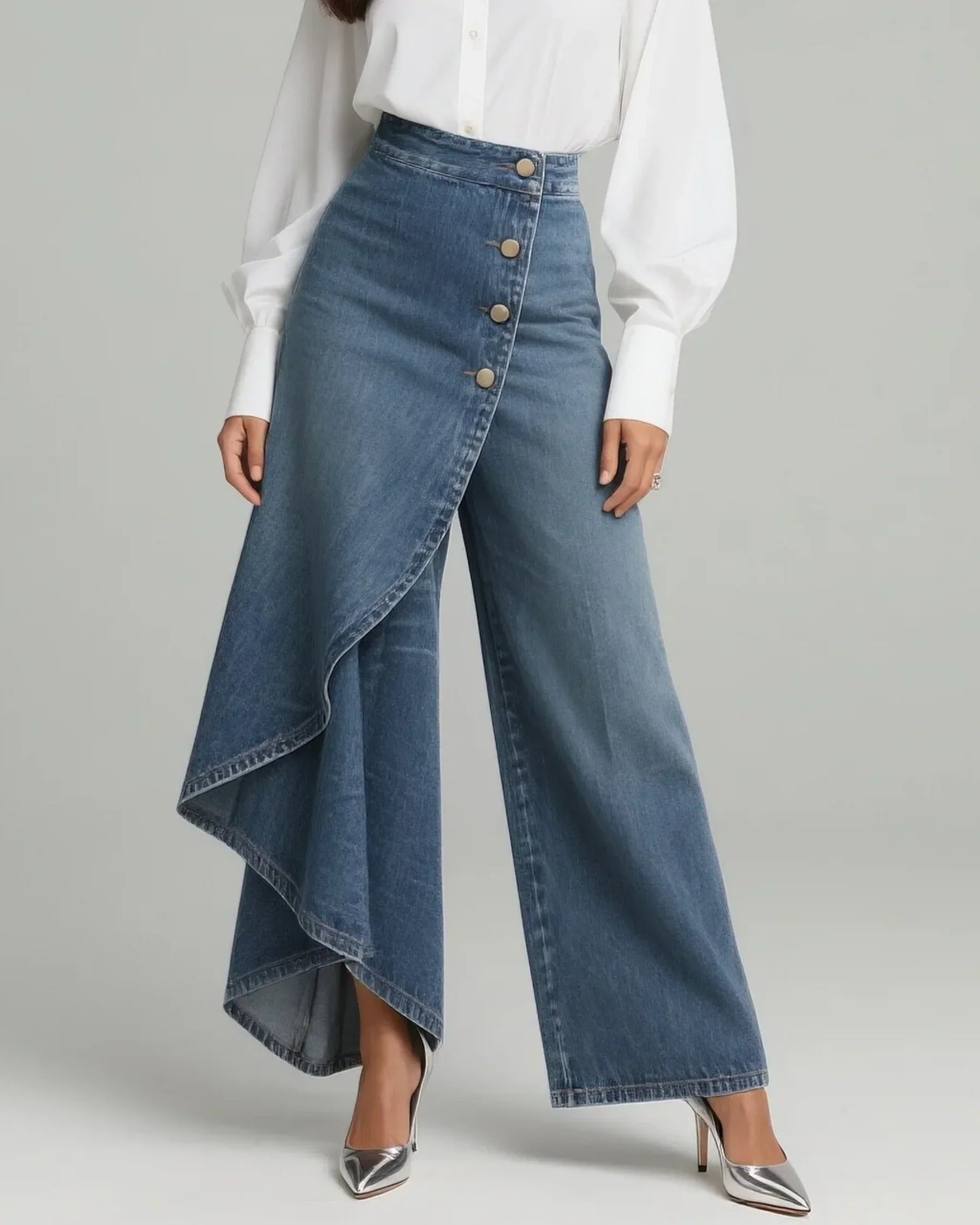 Herma - Jeans de Denim Superior con Diseño Tipo Cartera