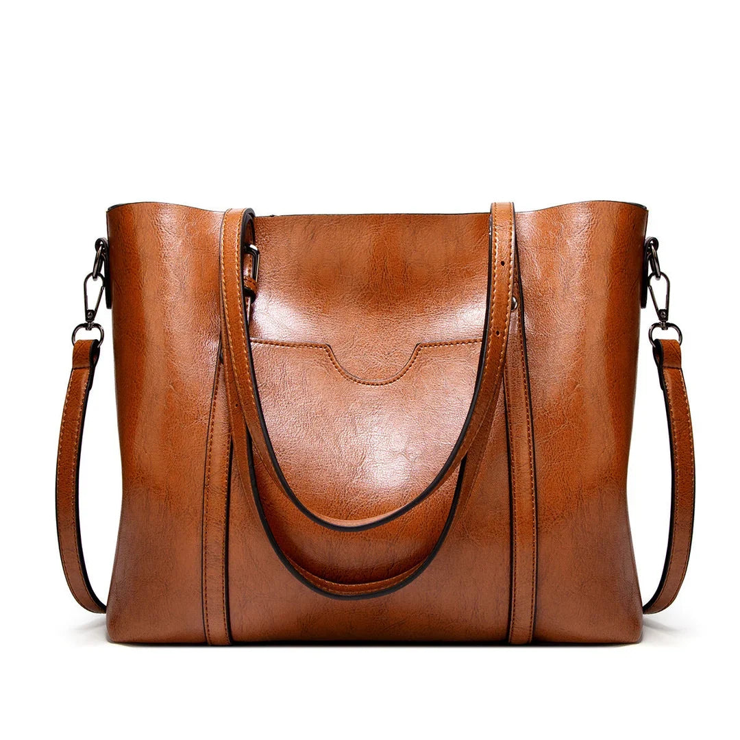 Laila - Bolso Tote Grande Vintage de Cuero