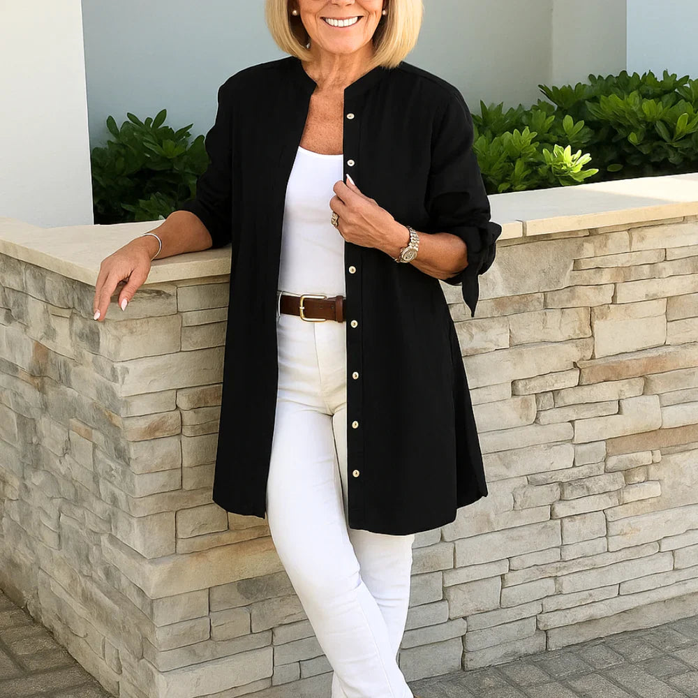 Catalina - Dlhá Bavlnená Blúzka s Gombíkmi