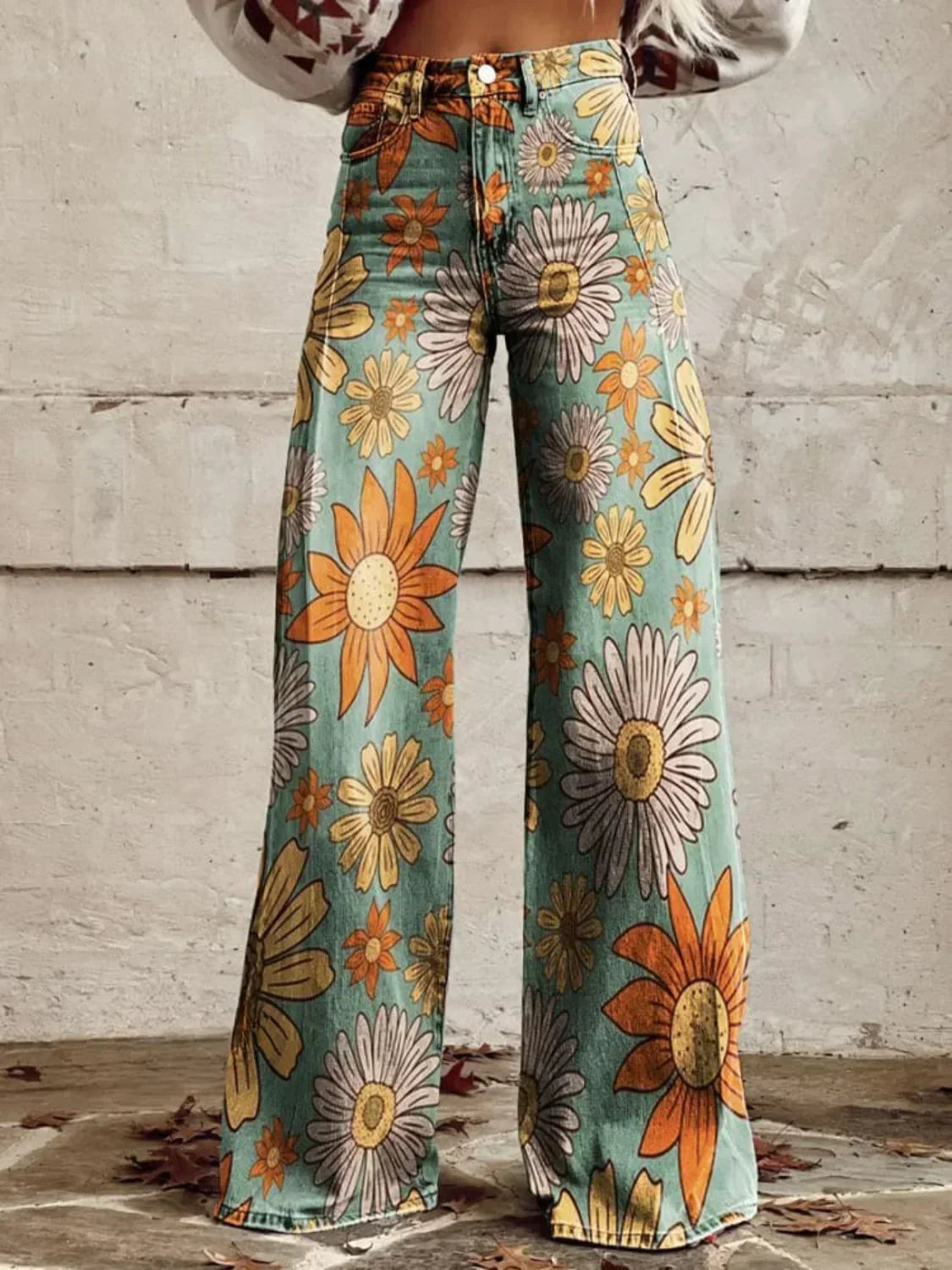 Guinia - Vintage Blomstermønstrede Bukser
