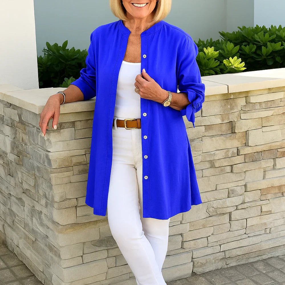 Catalina - Dlhá Bavlnená Blúzka s Gombíkmi