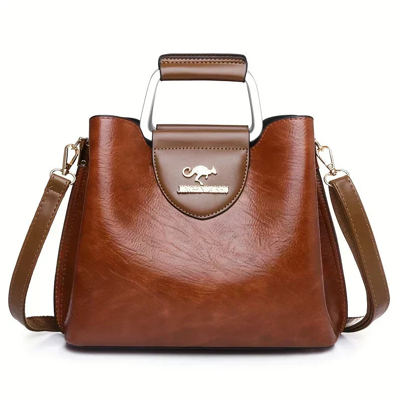 Yona - Bolso Tote de Cuero Compacto Clásico Kanguru
