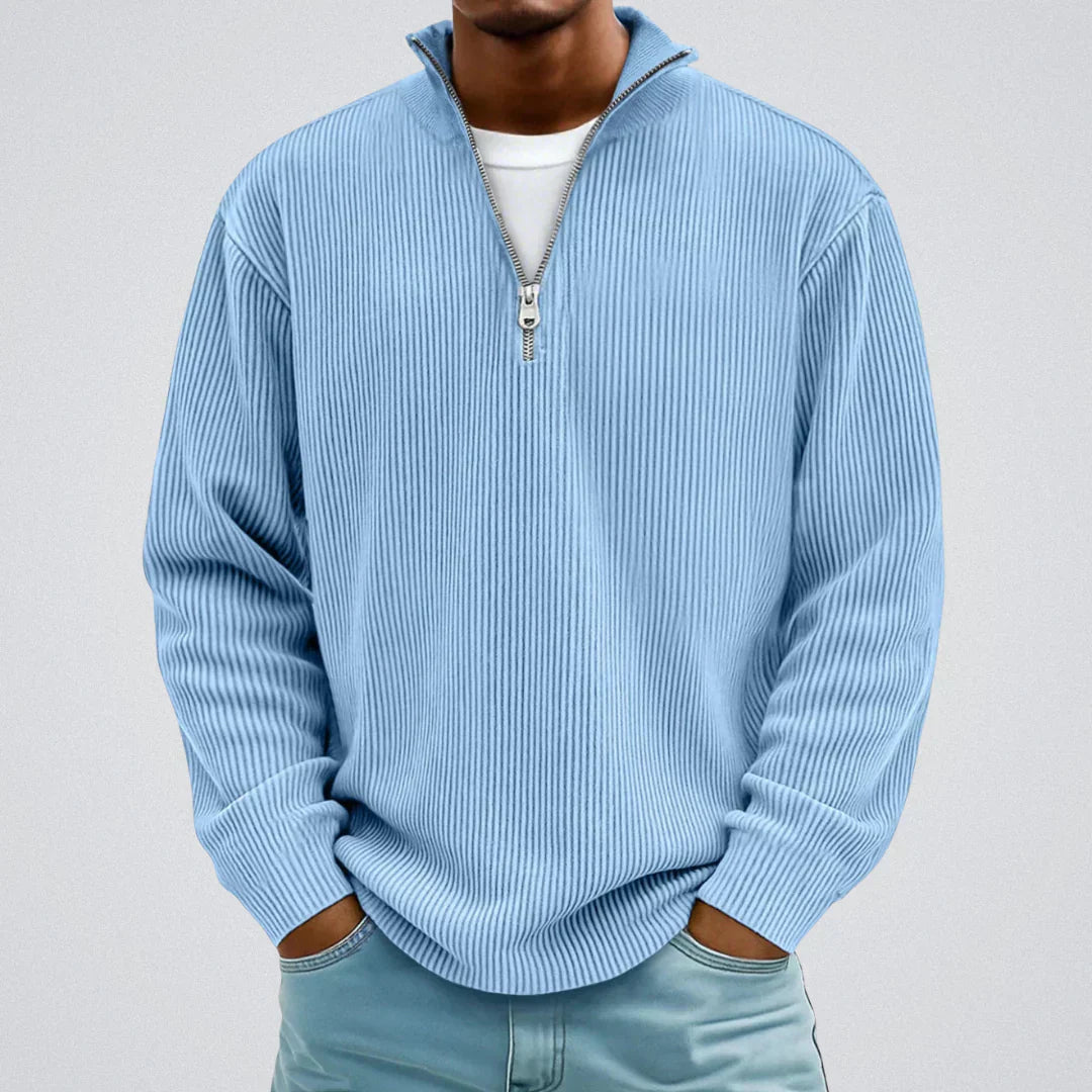 Gawain - Ribbed Sweater with Camine Collar