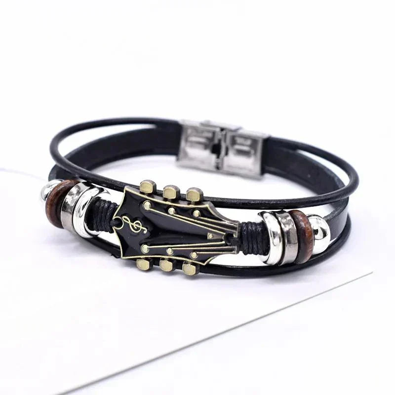 Hendrix™ - Bracelet Guitare en Cuir
