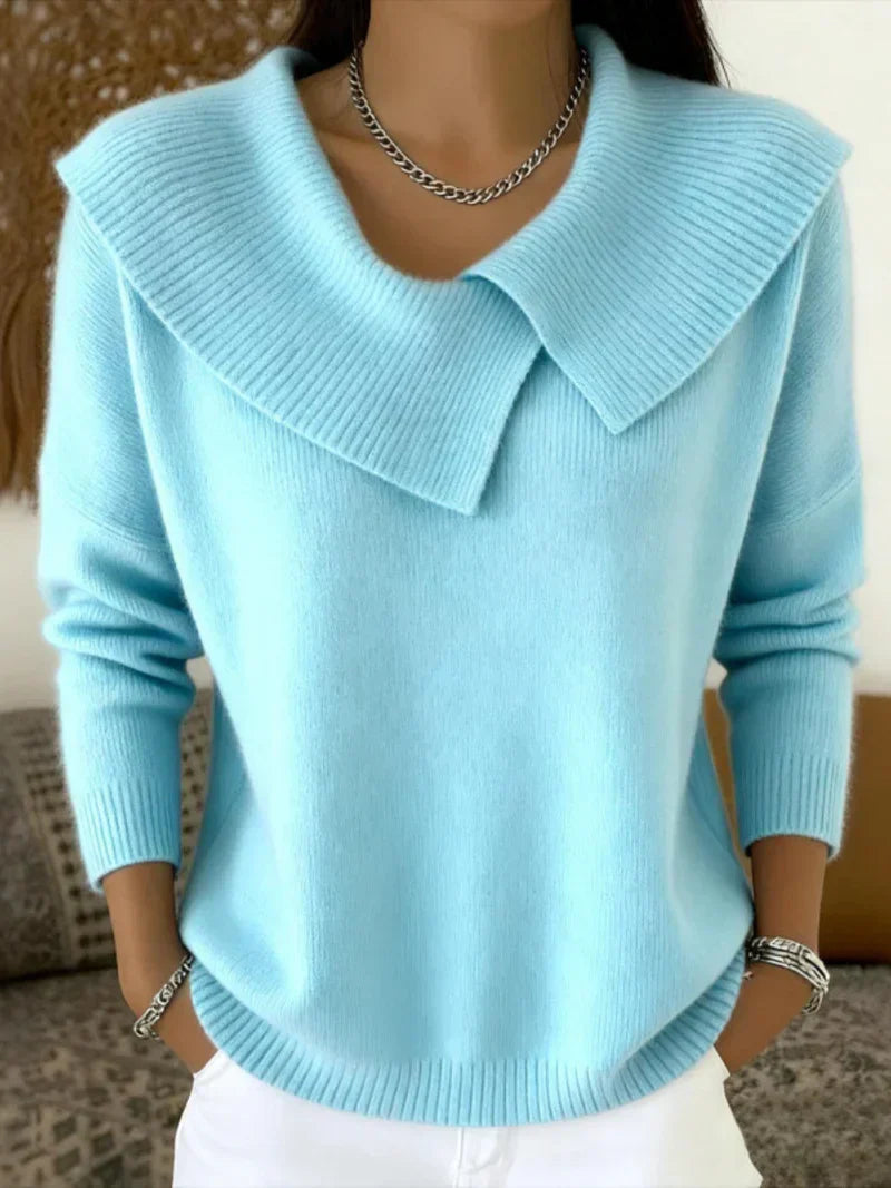 Delya - Pull en Douce Maille Col à Revers