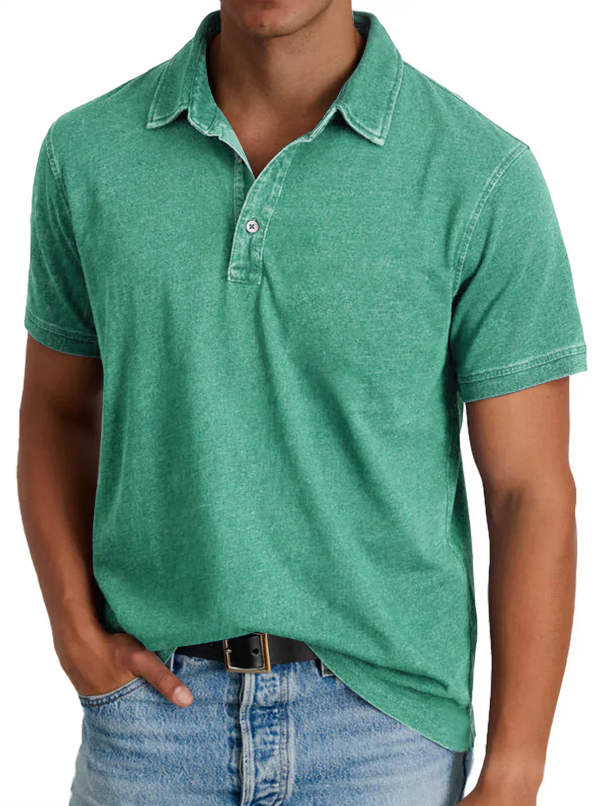 Blaise - Premium Let Denim Kvalitets Poloshirt