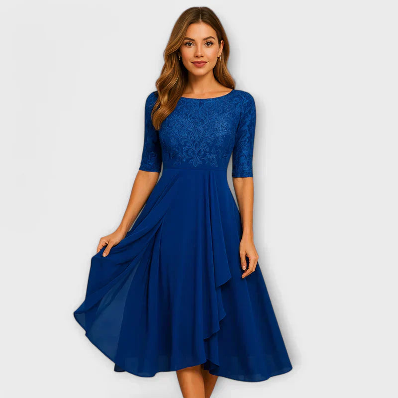Daphné - Handmade Dress with Lace Embroidery & Tulle Details