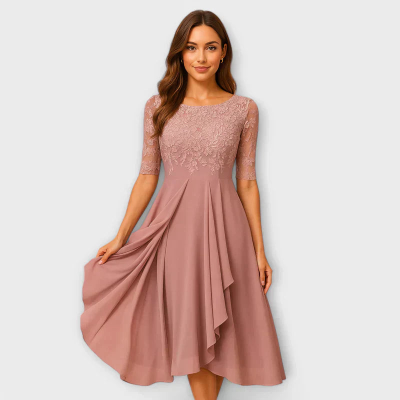 Daphné - Handmade Dress with Lace Embroidery & Tulle Details