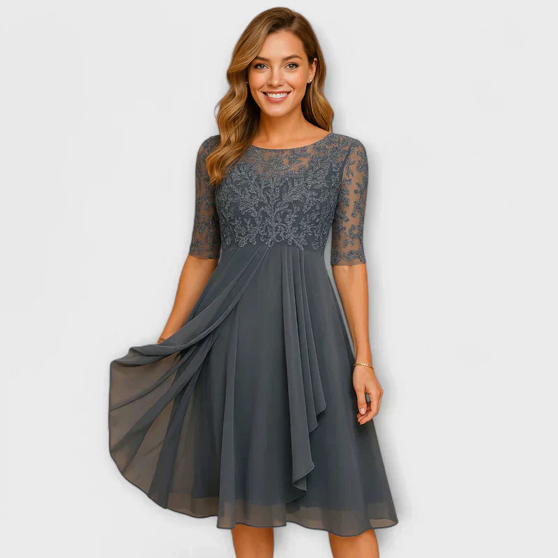 Daphné - Handmade Dress with Lace Embroidery & Tulle Details
