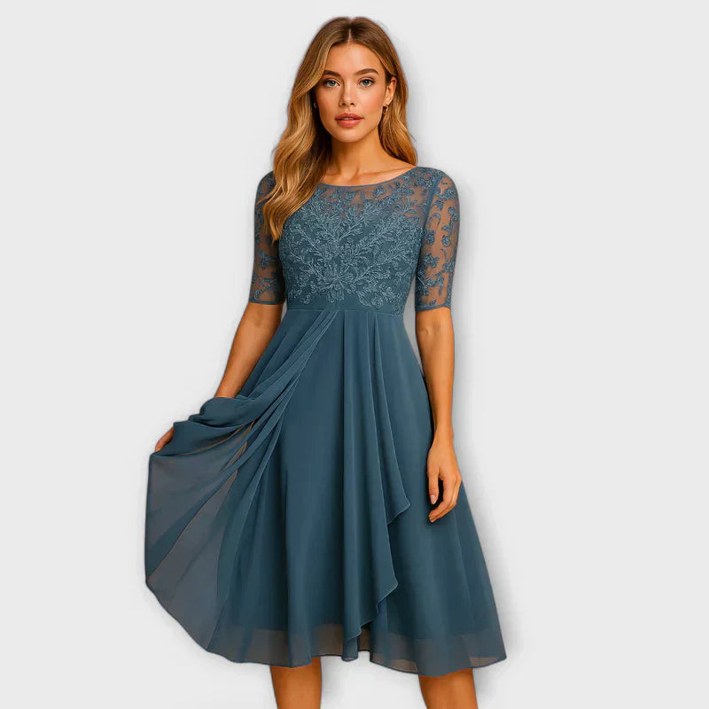 Daphné - Handmade Dress with Lace Embroidery & Tulle Details