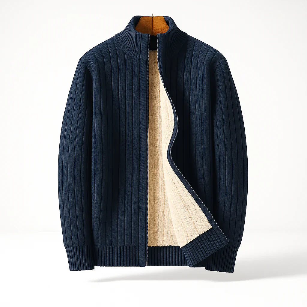 Mathias - Veste Polaire Cachemire et Laine Côtelée