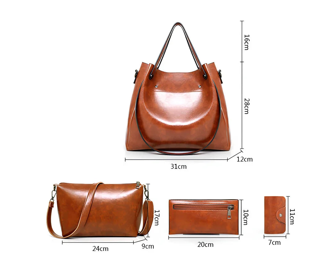 Yona - Bolso Tote de Cuero Compacto Clásico Kanguru