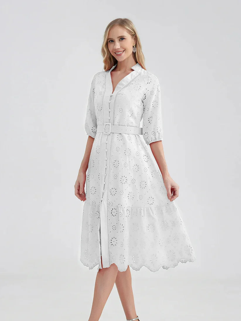 Célestine - Robe Brodée Luxe - été 2024