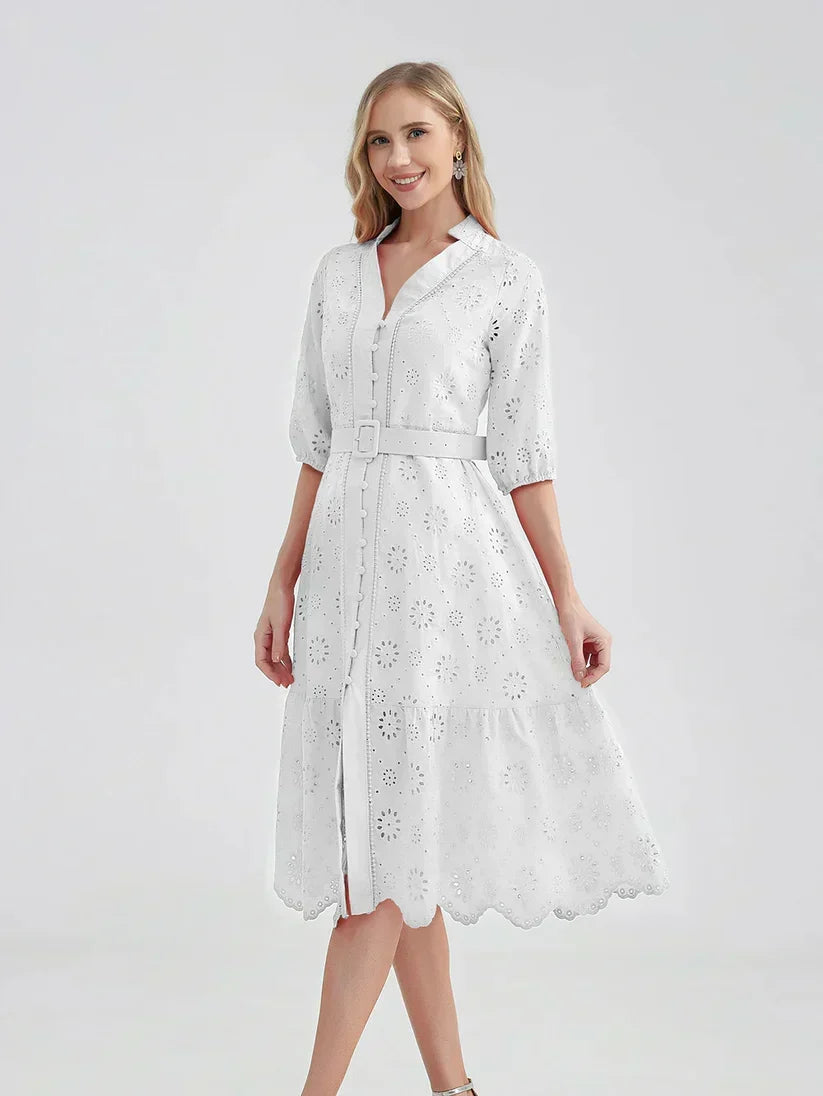 Célestine - Robe Brodée Luxe - été 2024