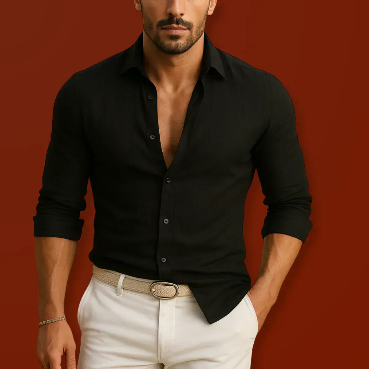 Nikola - Elegant Cotton & Linen Oxford Shirt