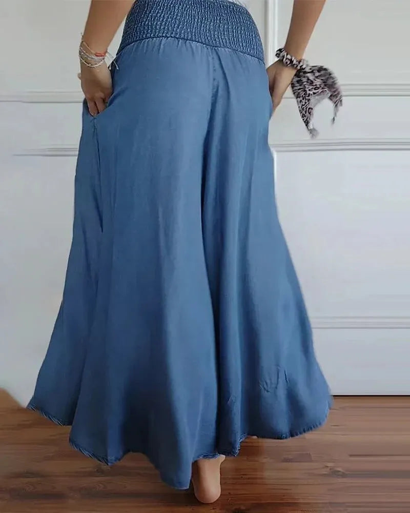 Jytte - Pantalones Anchos de Cintura Alta Ultra Cómodos