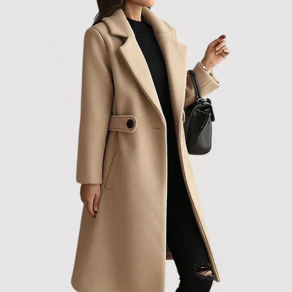 Kheira - Elegantní Dlouhý Kabát S Páskem