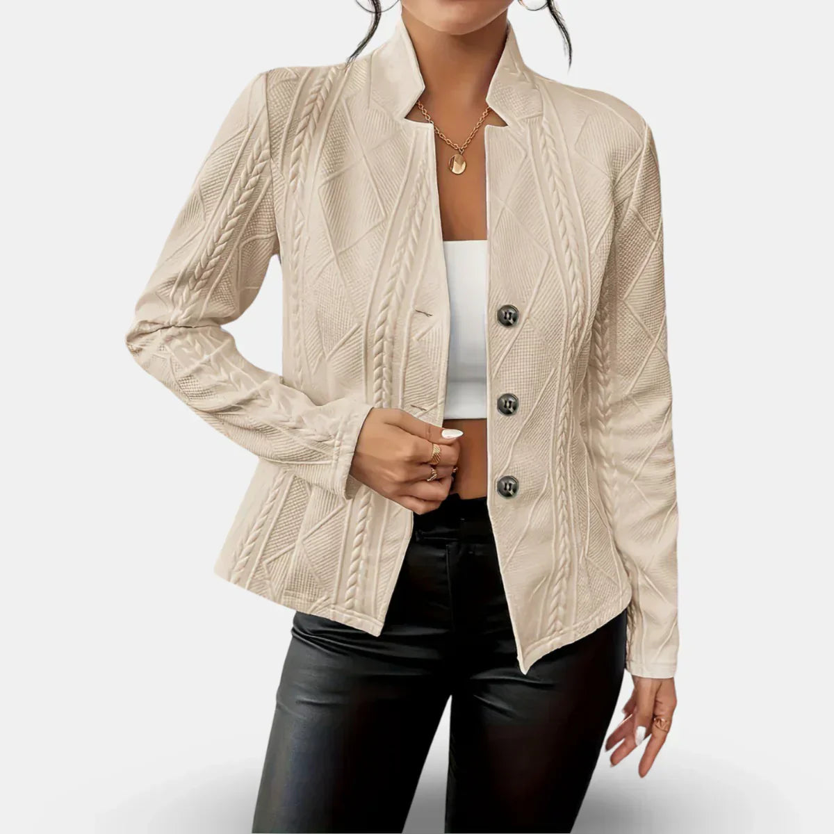 Rita - Blazer Élégant Ajusté à Relief