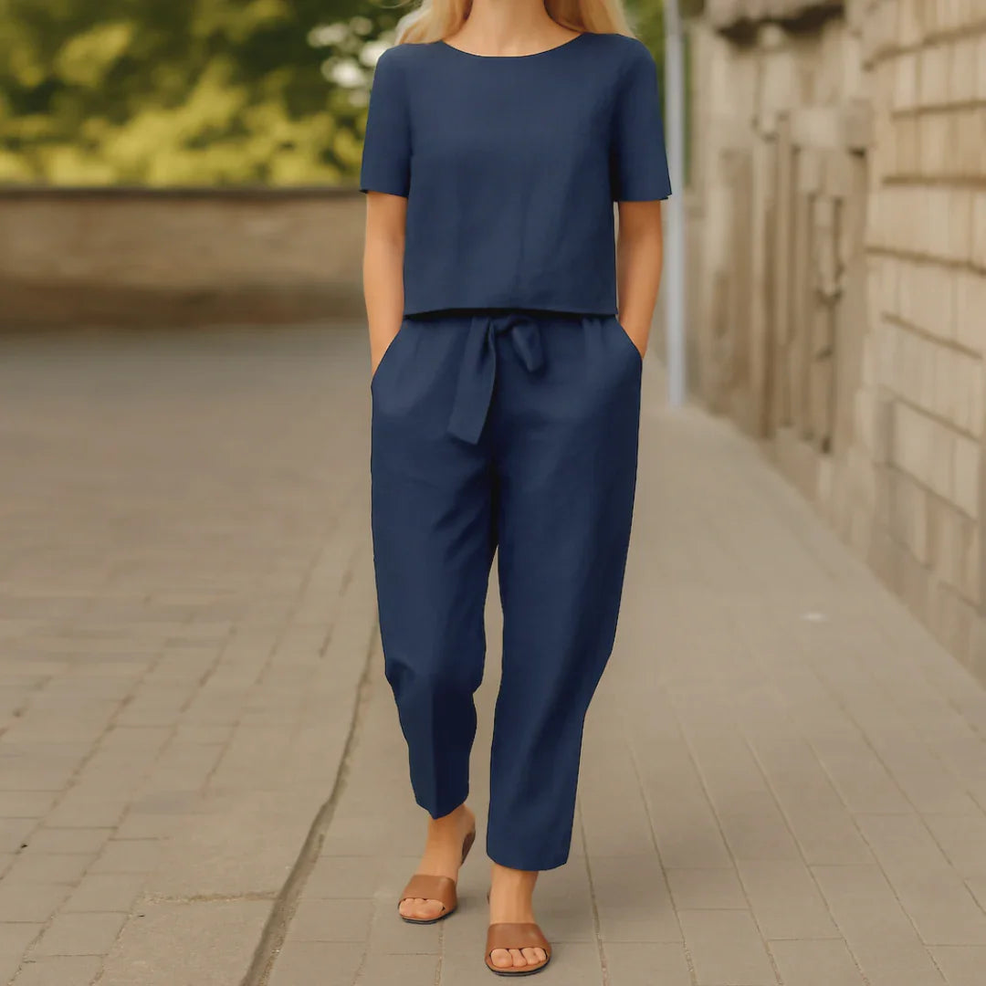Angèle - Elegantný Dvojdielny Komplet z Pohodlnej Bavlny