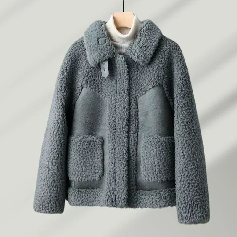 Inna - Veste Chaude en Laine Mélangée Sherpa