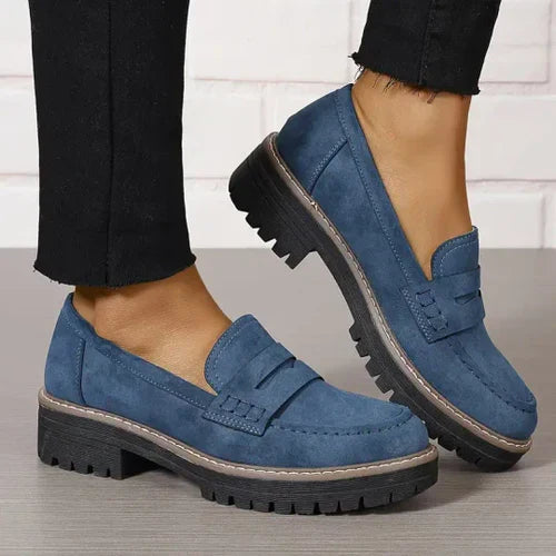 Noalie - Mocassins en Daim à Plateforme