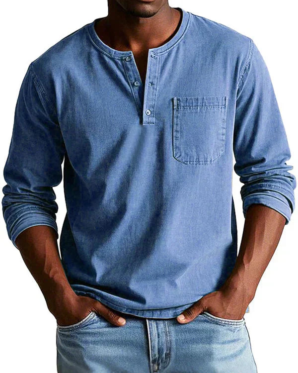 Sebastian - Premium Lightweight Denim Retro Shirt