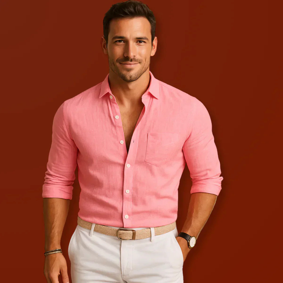 Nikola - Elegant Cotton & Linen Oxford Shirt