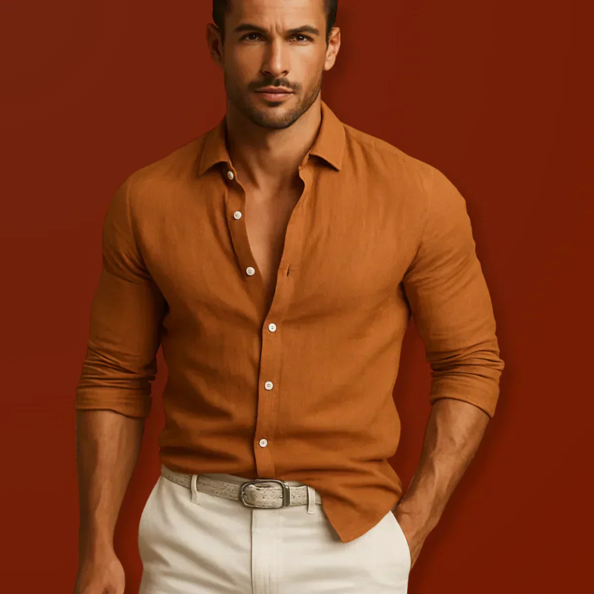 Nikola - Elegant Cotton & Linen Oxford Shirt
