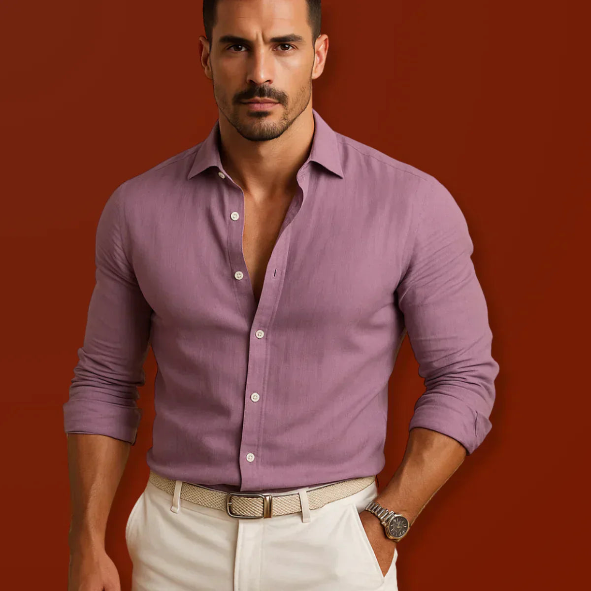 Nikola - Elegant Cotton & Linen Oxford Shirt
