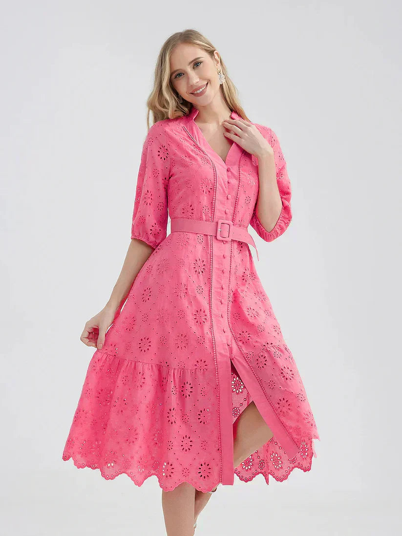 Célestine - Robe Brodée Luxe - été 2024