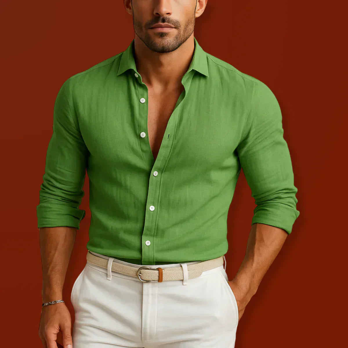 Nikola - Elegant Cotton & Linen Oxford Shirt