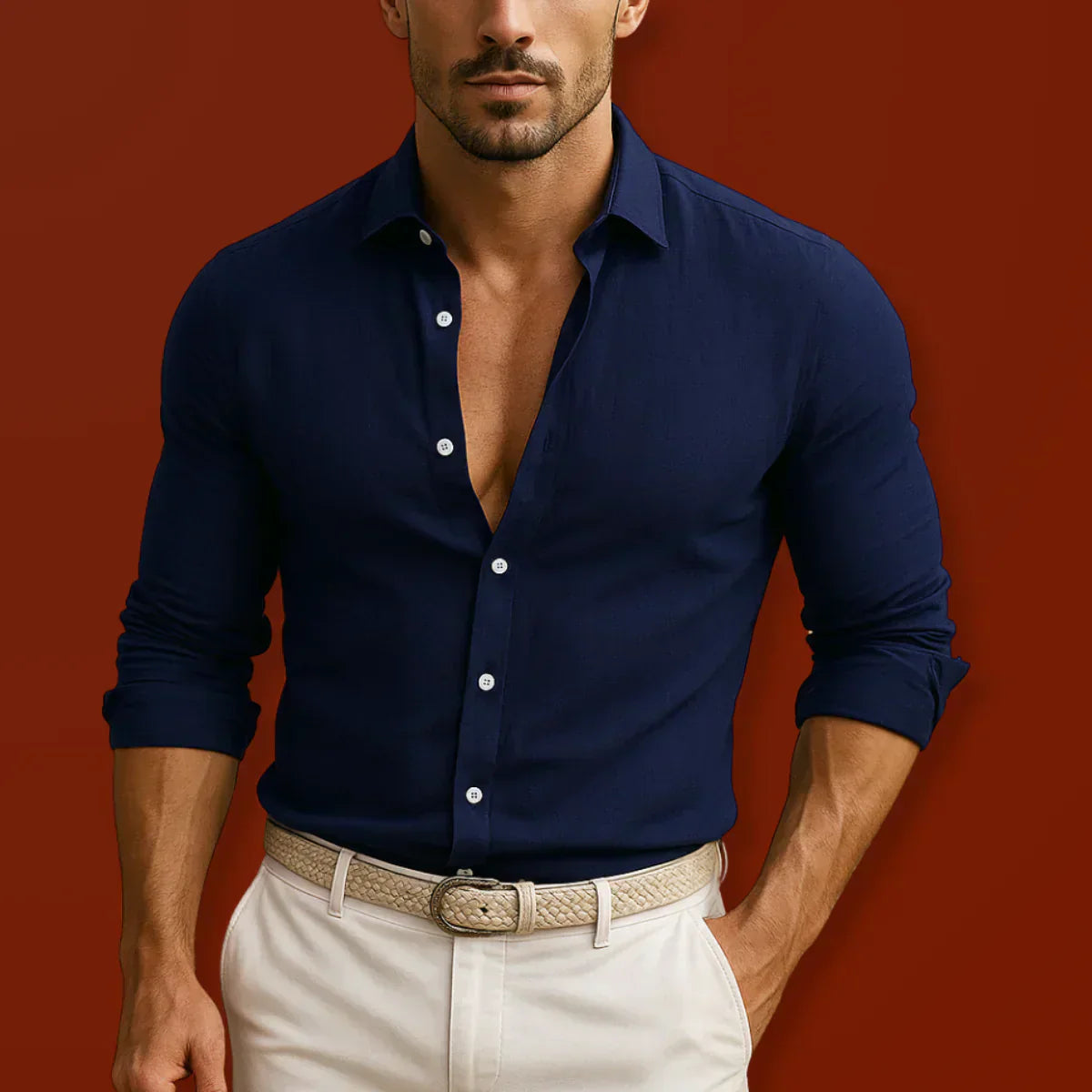 Nikola - Elegant Cotton & Linen Oxford Shirt