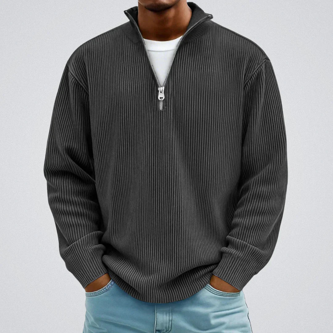 Gawain - Ribbed Sweater with Camine Collar