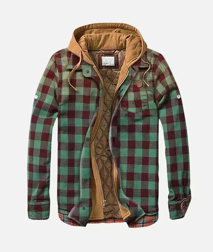 Melio - Chaqueta con Capucha a Cuadros Patchwork