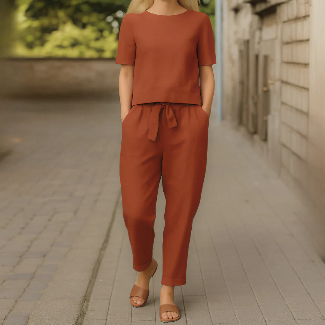 Angèle - Elegantný Dvojdielny Komplet z Pohodlnej Bavlny