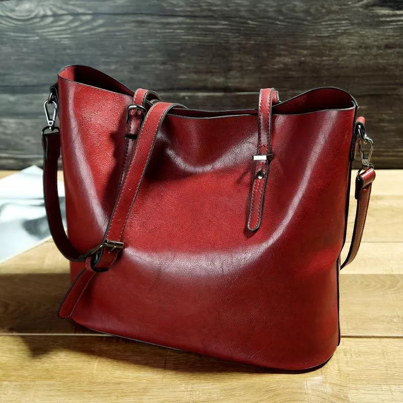 Erika - Bolso Shopper Vintage de Cuero Premium