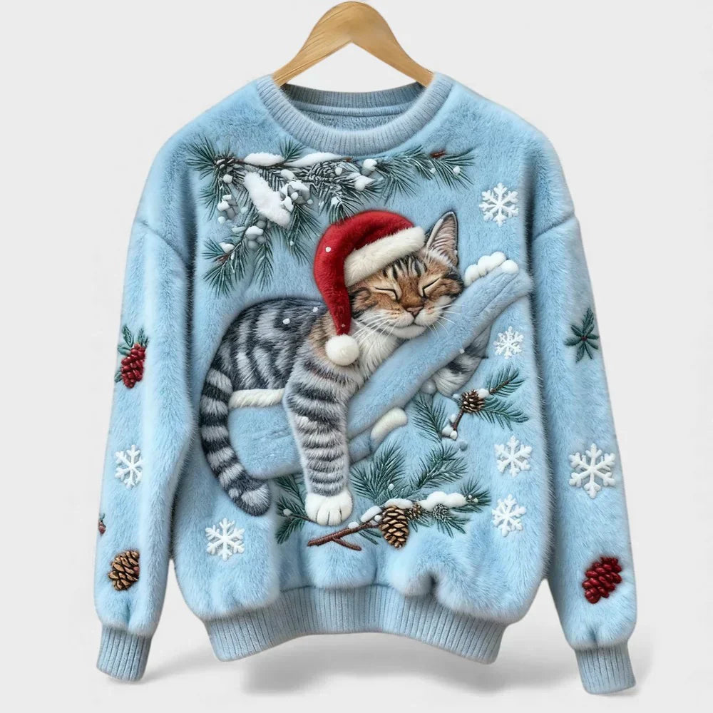 Romane - Pull Chat de Noël Ultra Doux