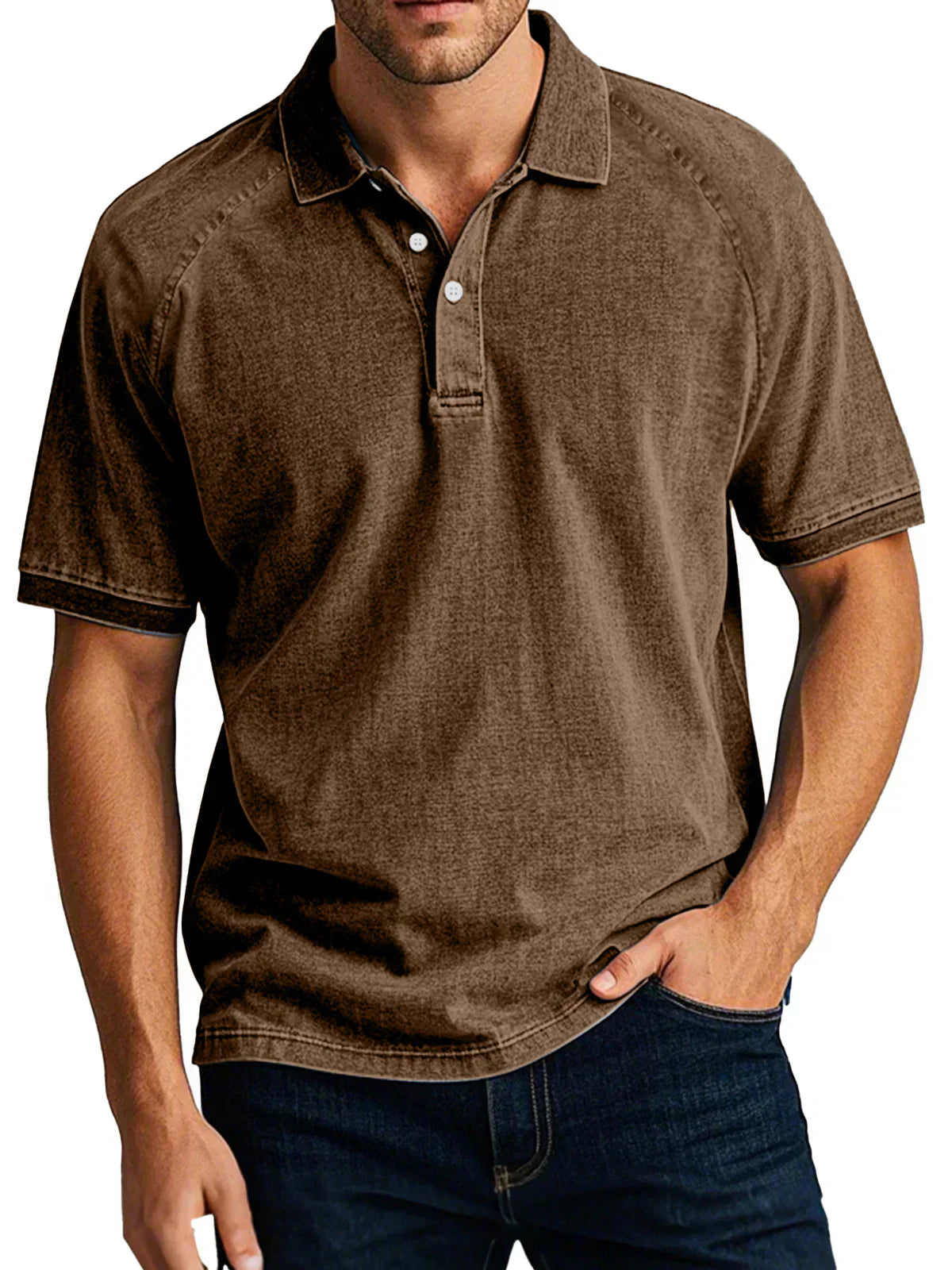 Quentin - Luksuriøs Let Denim Retro Poloshirt