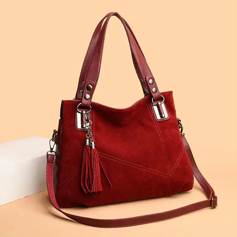 Djulia - Bolso de Mano Artesanal de Ante