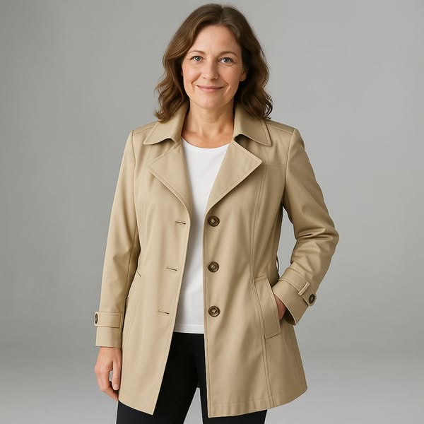 Elisenda - Klasický Esenciální Středně Dlouhý Trenchcoat