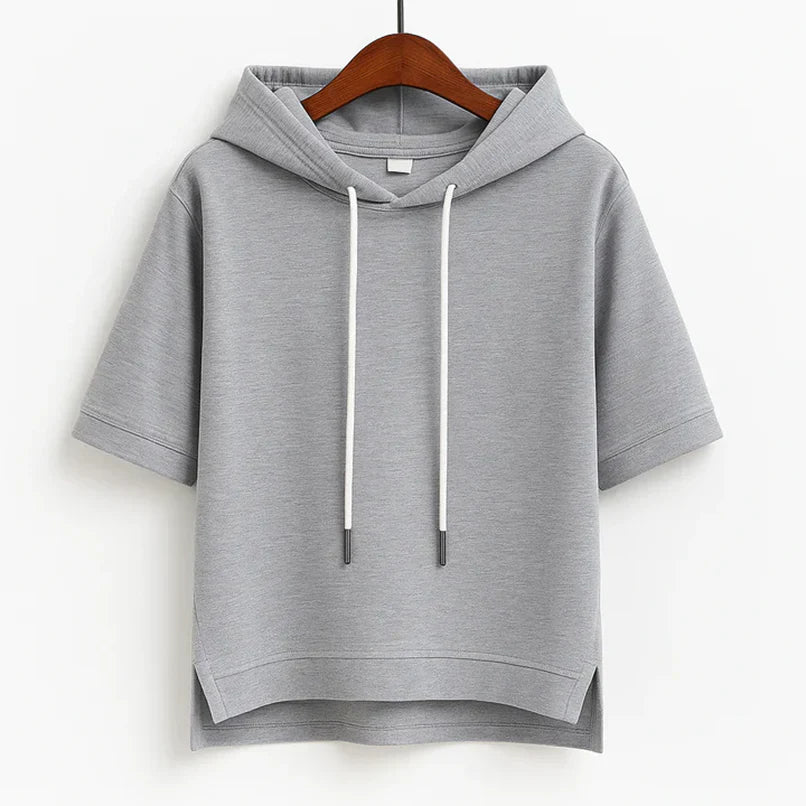 Smilla - Kortærmet Hættetrøje i Bomuld